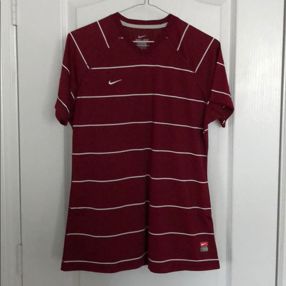 Nike Women’s Dri-Fit V-Neck Striped Tee